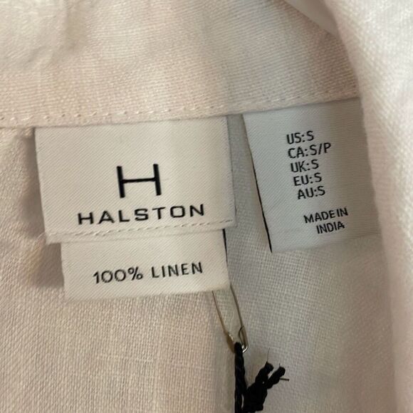 H Halston NWT white 100% linen boyfriend blazer small - Picture 4 of 14